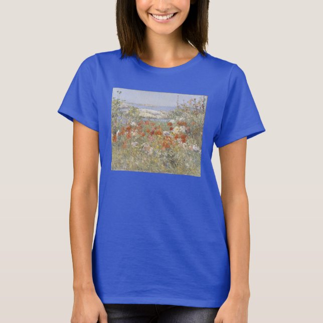 Camiseta O Jardim de Celia Thaxter por Frederick Childe Has (Frente)
