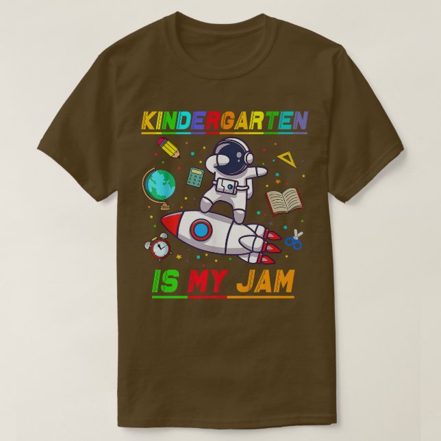 Camiseta O jardim de infância é o meu astronauta emperrado  (Frente do Design)