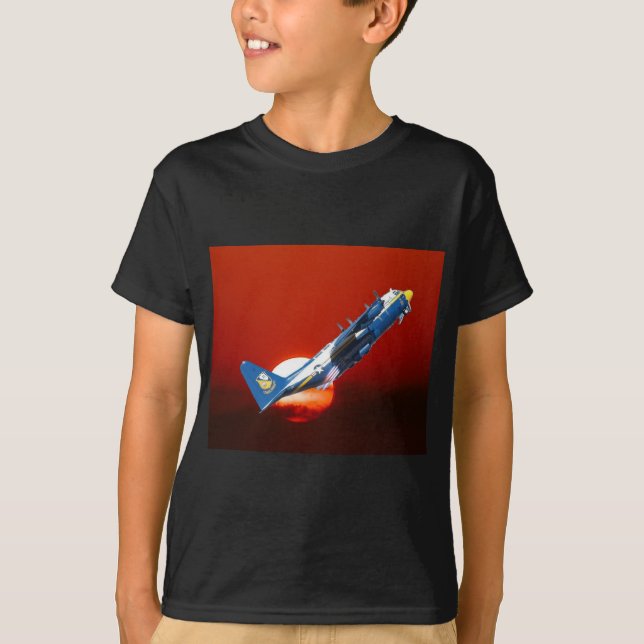 Camiseta O JATO dos anjos azuis C-130 descola (Frente)