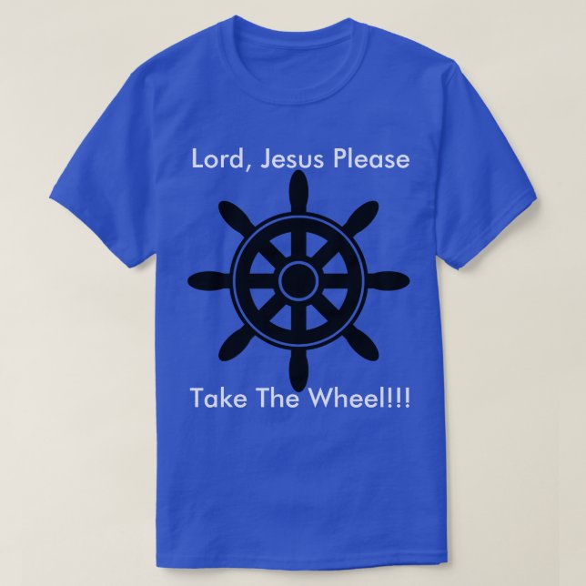 Camiseta O Jesus dos homens toma o t-shirt da roda (Frente do Design)