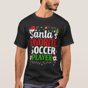 Camiseta O jogador de futebol favorito do Papai Noel Natal