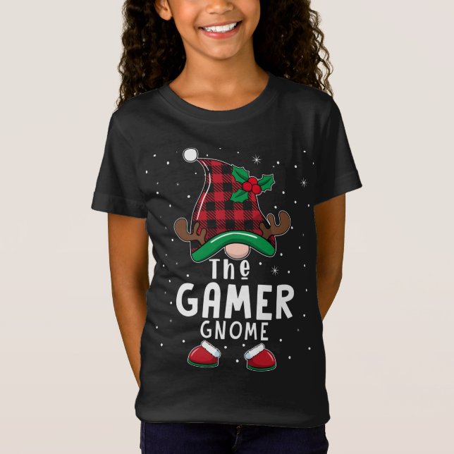 Camiseta O jogador Gnome Matching Family Christmas Pajama B (Frente)