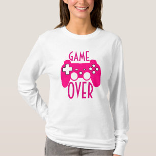 Camiseta O jogo branco & cor-de-rosa da mulher sobre a Capa