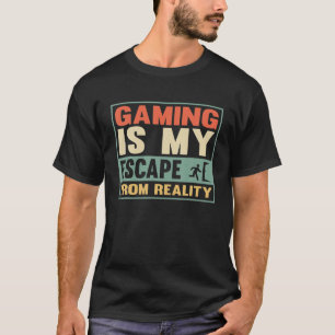 Camiseta O Jogo É A Minha Fuga Da Realidade, Vintage Gamer 