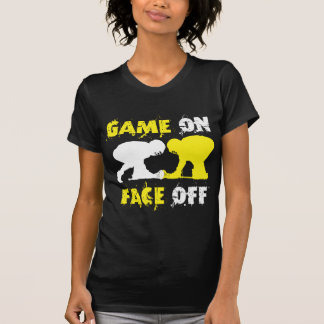 Camiseta O jogo sobre, enfrenta fora