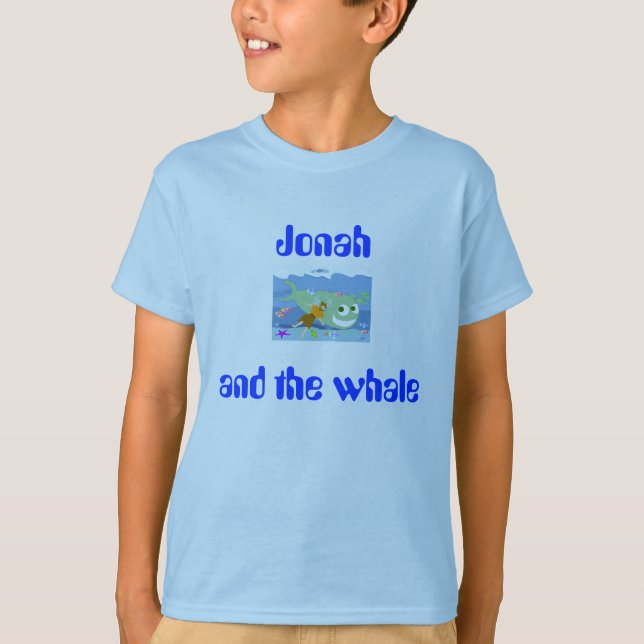 Camiseta o Jonah das crianças e o T da baleia (Frente)