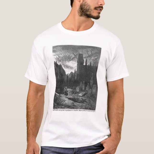 Camiseta O judeu de vagueamento no cemitério (Frente)