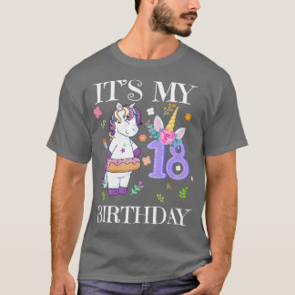 Camiseta O Justo Unicórnio É O Meu 18º Aniversário