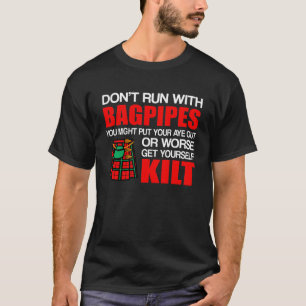 Camiseta O Kilt escocês dos Bagpipes não funciona Bagpipe
