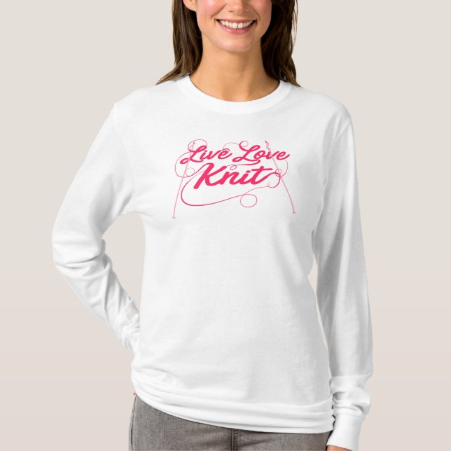 Camiseta O Knit de Amor ao Vivo é Uma Novidade (Frente)