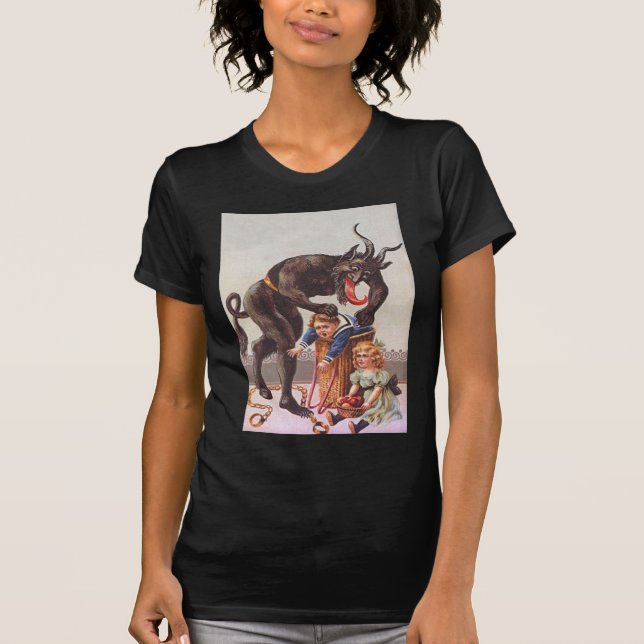 Camiseta O Krampus sequestrando crianças (Frente)
