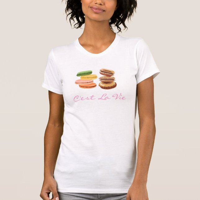 Camiseta O La de C'est Vie (que é vida) o Macaroon de (Frente)
