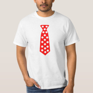 Camiseta O laço vermelho e branco grande das bolinhas. Pop