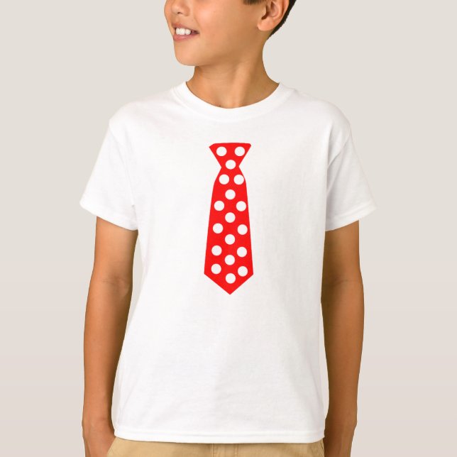 Camiseta O laço vermelho e branco grande das bolinhas. Pop (Frente)