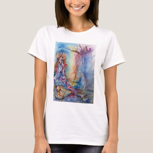 Camiseta O LADY DO LAGO Arthuriano Legend Watercolor (Frente)