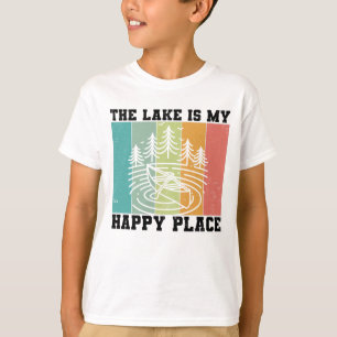 Camiseta O lago é o meu feliz lugar, o lago Vintage, que a