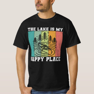Camiseta O lago é o meu feliz lugar, o lago Vintage, que af