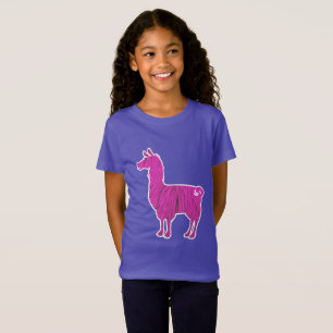 Camiseta O lama peludo cor-de-rosa caçoa o t-shirt