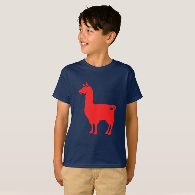 Camiseta O lama vermelho caçoa o t-shirt (Frente Completa)
