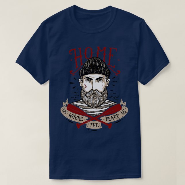 Camiseta O lar é onde a barba está (Frente do Design)