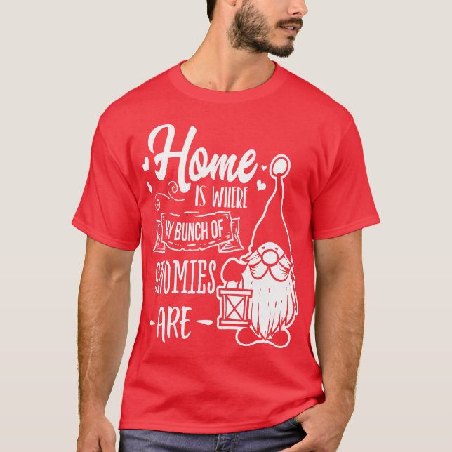 Camiseta O lar é onde meu bando de gnomos está... (Frente)