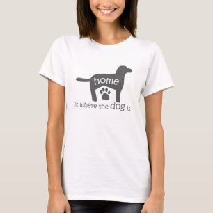 Camiseta O lar é onde o cão está