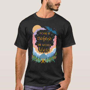 Camiseta O Lar Está Por Trás Do Mundo À Frente Do Teto Flor