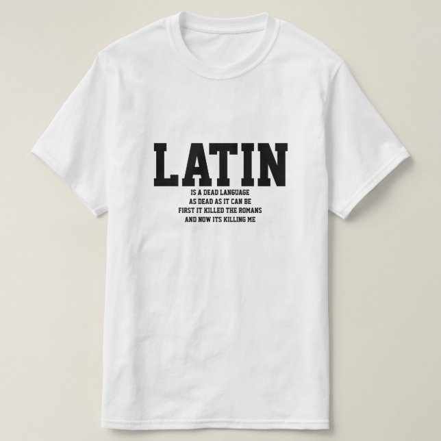 Camiseta O latino é uma língua inoperante (Frente do Design)