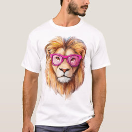 Camiseta O Leão com Óculos Rosa
