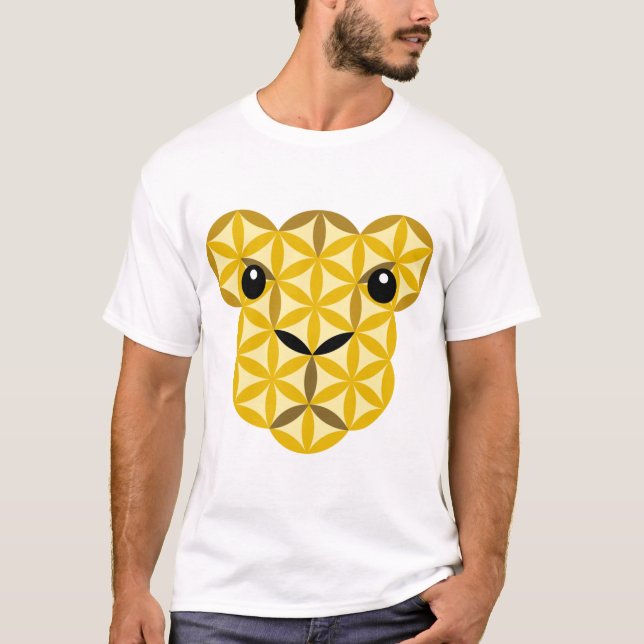 Camiseta O Leão Da Vida, Animais Sagrados. (Frente)