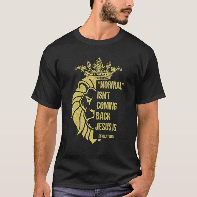 Camiseta O Leão Normal não volta Jesus é a Revelação (Frente)