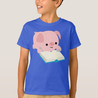 Camiseta O leitão bonito da leitura dos desenhos animados