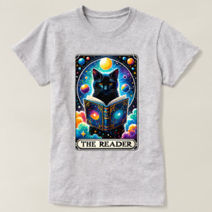 Camiseta O Leitor Black Cat Tarot Card T Shirt