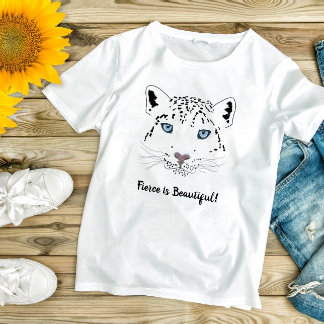 Camiseta O Leopardo da Neve Moderna que Desenha Fierce é Bo (Criador carregado)