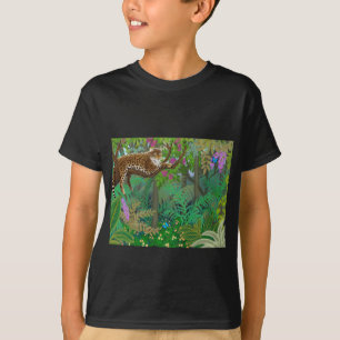 Camiseta O leopardo da selva caçoa o t-shirt escuro