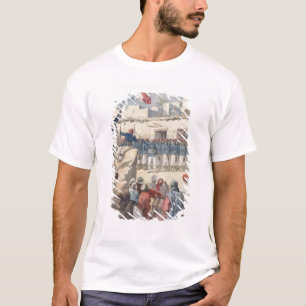 Camiseta O levantamento da bandeira francesa em Timbuktu