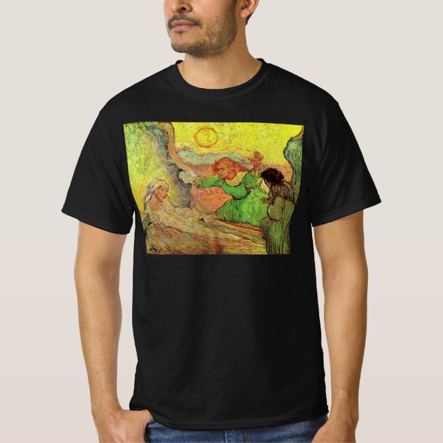 Camiseta O Levantamento de Lázaro por Vincent van Gogh (Frente)