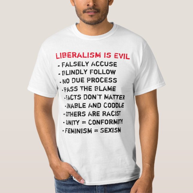 Camiseta O liberalismo é t-shirt mau (Frente)