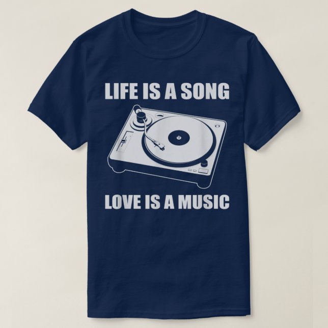 Camiseta O Life Love Music Love Song Entusiasta (Frente do Design)