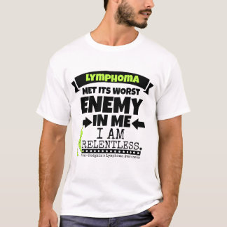 Camiseta O linfoma de Non-Hodgkins encontrou seu Enemy.png