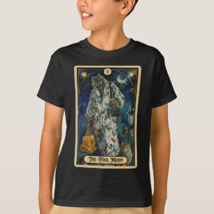 Camiseta O Lobisomem da Lua tola (o tolo) Halloween Tarot