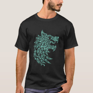 Camiseta O Lobo Geométrico Creed Valhalla De Assassin