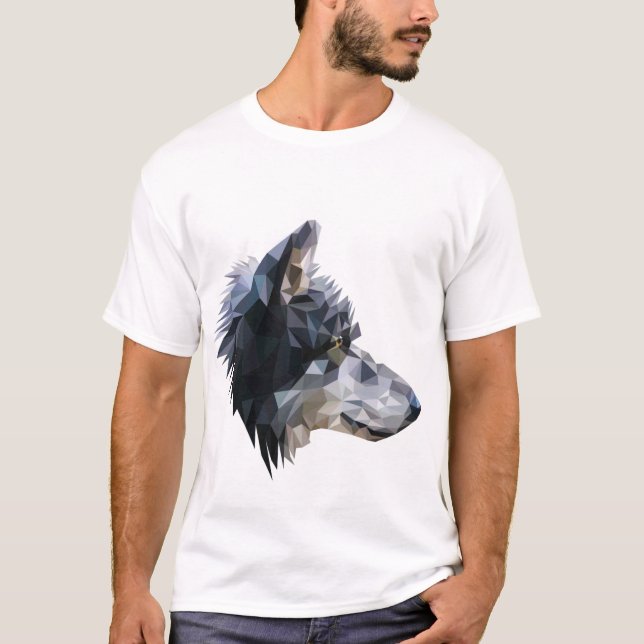 Camiseta O lobo projetou o tshirt da arte (Frente)