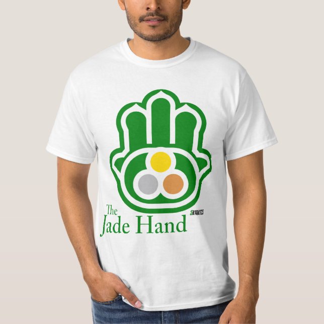 Camiseta O logotipo da mão do jade (Frente)