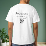 Camiseta O logotipo da sua empresa de longa empresa QR Códi<br><div class="desc">Promova sua empresa com esta camiseta na moda,  com logotipo personalizado,  código QR e texto. Adicione facilmente seus detalhes clicando na opção "personalizar".</div>