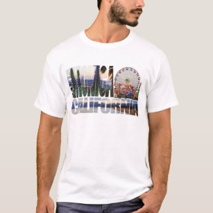 Camiseta O logotipo de Santa Monica floresce a praia do