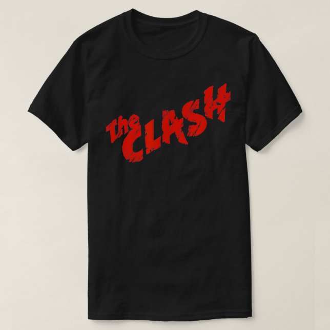 Camiseta O Logotipo Vermelho Arranhado Clash u2013  (Frente do Design)