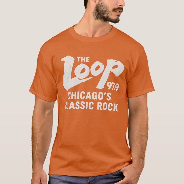 Camiseta O Loop 97.9 - a Rádio Rock Clássica de Chicago (Frente)