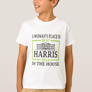Camiseta O lugar da mulher é na Casa Branca 2024 Kamala Ha