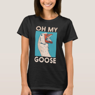 Camiseta O.M.G Oh My Goose Ilustração de Pássaro Engraçado